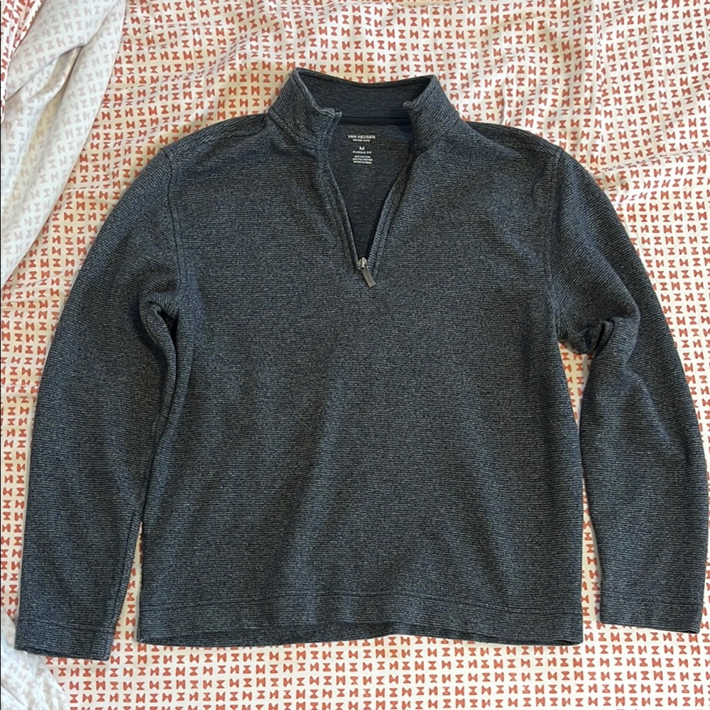 Men's Gray Quarter-Zip Sweater